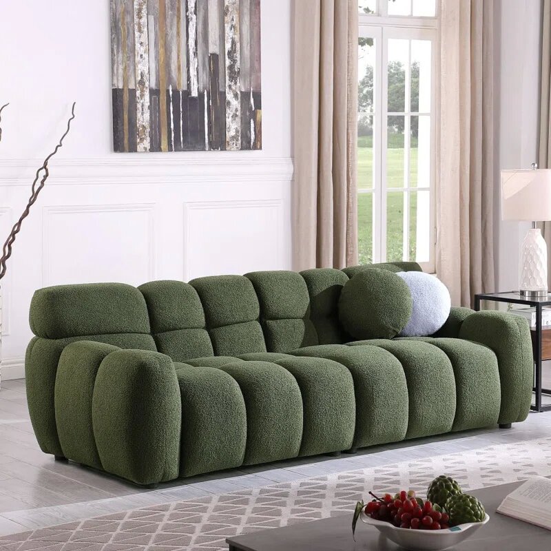 boucle fabric cloud sofa